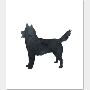 Husky Black Silhouette Art Posters and Art